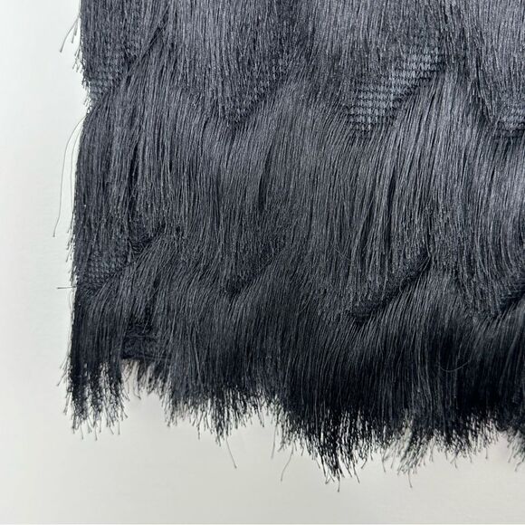 Ann Taylor Skirt Black All Over Flapper Fringed, Scalloped Hem. Size Sm(0)‎ - Picture 3 of 10